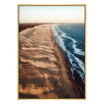 踏浪 40 x 30cm 木框油畫  木色