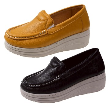 白鳥麗子 [現貨快出] MIT休閒素面皮革樂福厚底懶人鞋