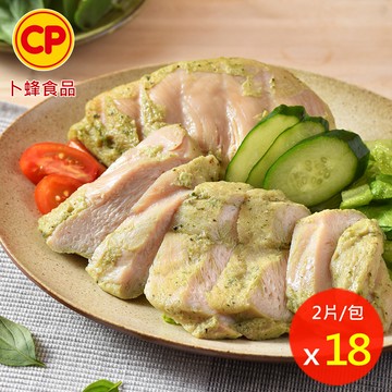 【卜蜂】即食雞胸肉-塔香輕蒜 18包組(2片/包)