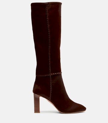 Aquazzura Indy 85 pony hair knee-high boots