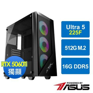 華碩B860平台[狂雷勇士]Ultra 5 225F/16G/RTX5060Ti/512G_M2