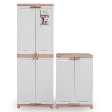 品雅開門式收納柜鞋柜整理儲物柜加大加厚塑料收納柜簡約現代衣柜