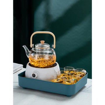 電陶爐加熱玻璃燒水壺煮茶壺家用客廳茶壺茶具小型煮茶器茶盤套裝