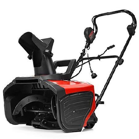 Goplus Snow Blower, 18-Inch 15 Amp Electric Snow Thrower with 180° Rotatable Chute ＆ Wheels for Yard Driveway Sidewalk, 10-Inch Clearing Depth, 30