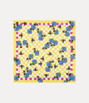 Vivienne Westwood Pixel Rose Handkerchief Pixel Rose Yellow-blue-rose  Unisex