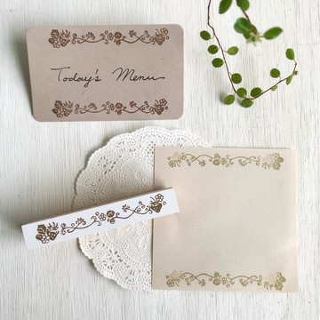 橡皮章【藤蔓與草莓的標頭裝飾印章】