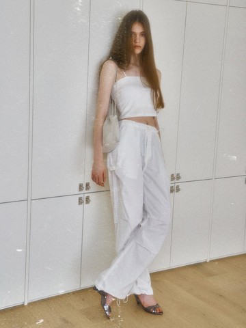 w wide pants white