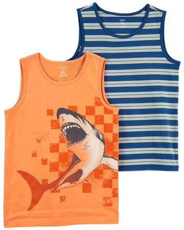 Kid Boys 2-Pack Orange Tank Top Set