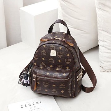 ITCFASHONK迷你背包2023新款時尚女包印花雙肩包歐美風通勤包包女