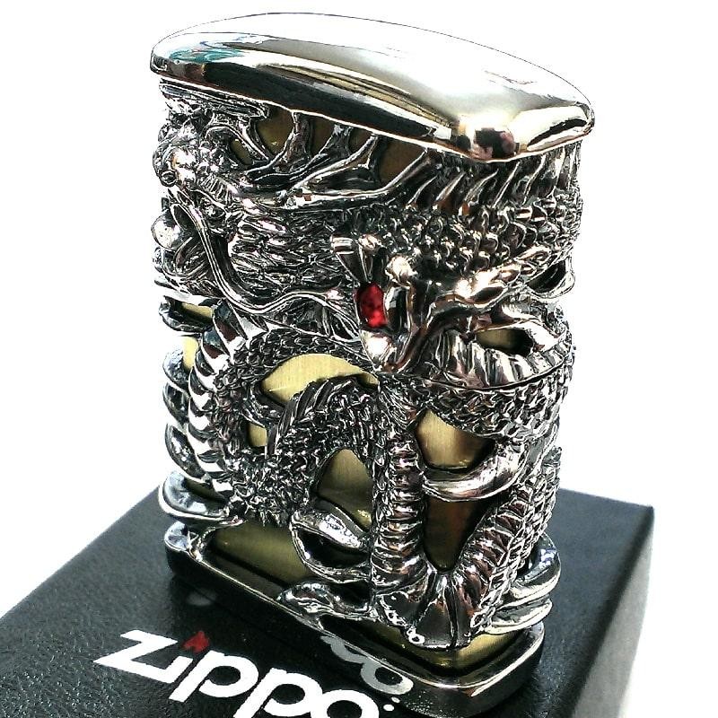 ZIPPO ライター フルメタルジャケット 天龍 超重厚 ドラゴン シルバー