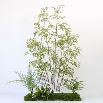 竹子軟裝造景室內外裝飾陽臺庭院隔斷擋墻酒店專用新中式景觀