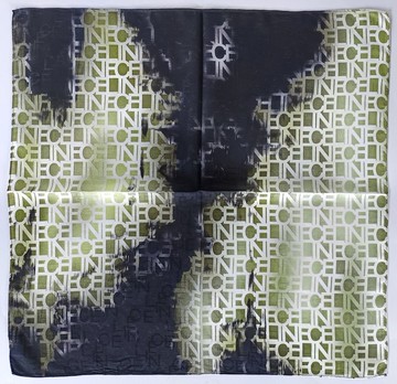 Celine 古著絲巾 抽象藝術美學 奢華緹花 23 x 22 英吋