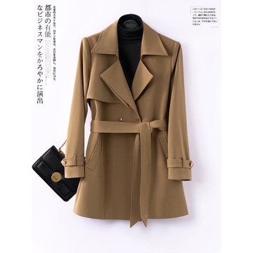 春秋卡其色風衣外套女2025年新款短款小個子韓版質感今年流行大衣