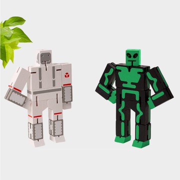 Cubebot 酷比太空好朋友 限定 木製變形積木機器人