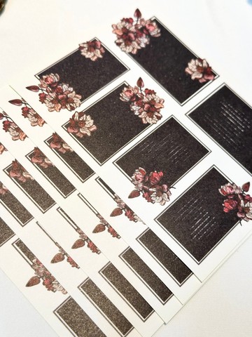 sensiary 黑色復古標籤貼紙6p