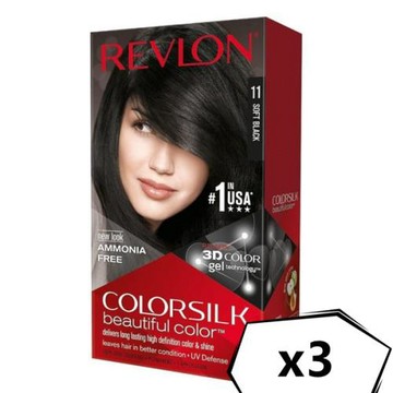 義大利 REVLON露華濃3D染髮劑-#11/柔黑色(59.1mlx2/盒)x3