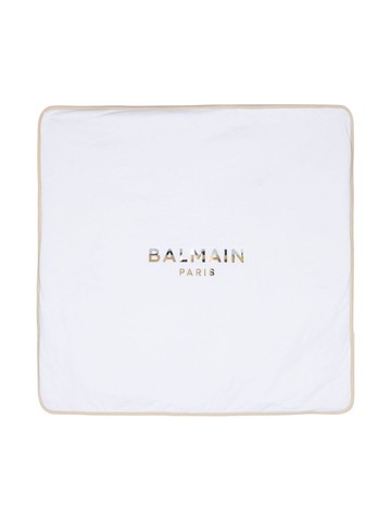 Balmain Kids - logo-appliqué cotton baby blanket - kids - Polyester/Cotton - One Size - White