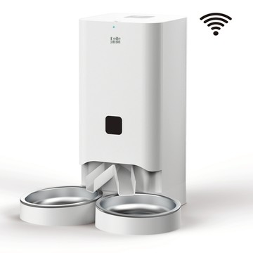 【P&H寵物家】Peile 7L單雙槽不繡鋼餐盤 寵物智能餵食器WiFI版(寵物自動餵食機)