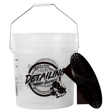 Black Liger 專業洗車桶 + 砂石過濾網套組  透明白+黑色  18L