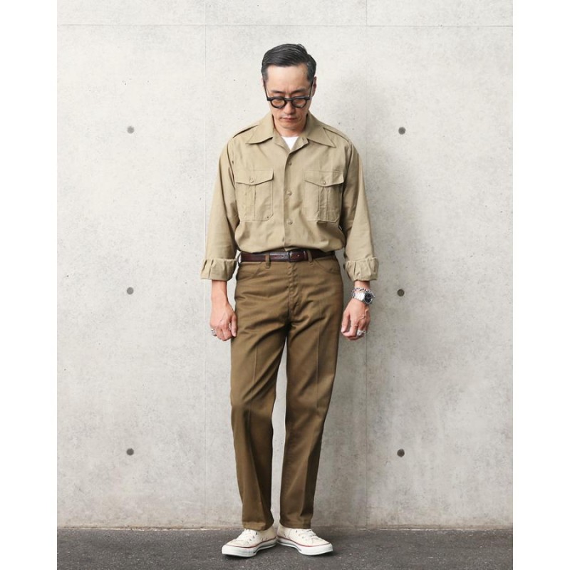 vintage 長袖 ロングシャツ M47 フランス軍 開襟シャツ | www.darquer.fr