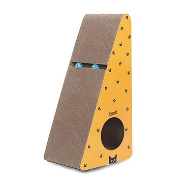 Gato Nine 國王三角立式貓抓板  1個  27 x 34.5 x 65 cm  黃色的