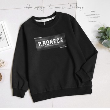 男大童 壓紋立體字母丈青長袖棉上衣 秋冬童裝 大童上衣 大童長袖 男大童長袖 秋冬長袖 秋冬上衣