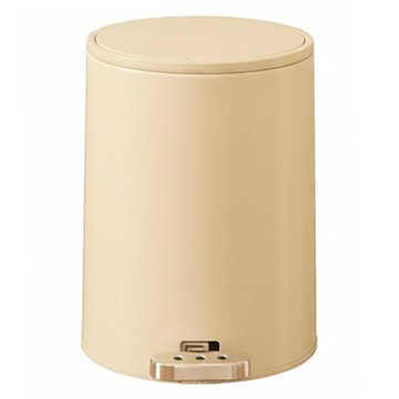 沐慕家居 帶蓋垃圾桶 PP塑料材質  小(28 x 22.5cm)  奶茶色  1個