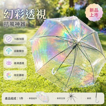 台灣出貨✨ 學生加固長柄雨傘 16股加厚傘面 自動開合直桿傘 炫彩純色防風傘 女生專用雨具