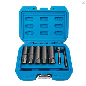 7 件裝螺栓螺母提取器套裝剝離螺母拆卸器套裝斷凸耳螺母提取拆卸器套筒套裝,用於損壞的冷凍螺柱生鏽的螺栓和螺母螺絲