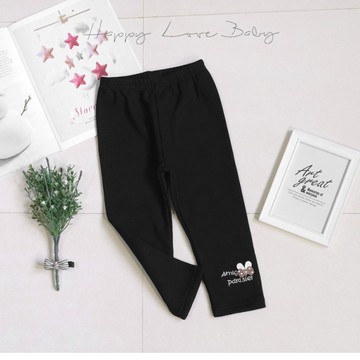 厚款 點點蝴蝶結兔耳刺繡不倒絨內搭褲 秋冬童裝 女童長褲 女童外出褲 女童褲子 秋冬長褲 刷毛