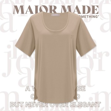 包邊大圓領彈力短T