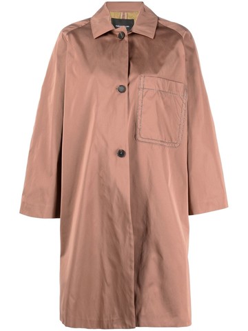 Fabiana Filippi - oversized button-up coat - women - Polyester/Acetate/Polyester - 48 - Brown