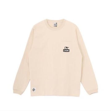 CHUMS Booby Face Pocket Brushed L/S T-Shirt 男 長袖上衣 米灰色 CH012670G057