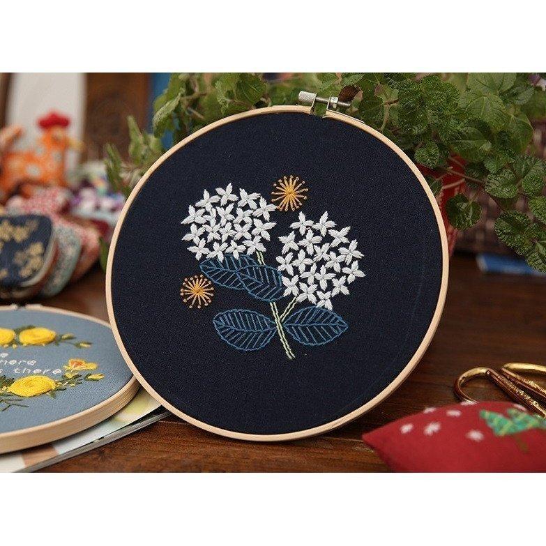 刺繍キットクロスステッチ図案手芸キットDIYサンプラー刺繍枠刺しゅうツール付き初心者簡単やり方立体パンジーの花柄手作り