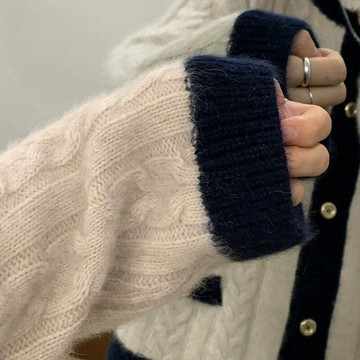 秋冬寬松外穿浣熊絨麻花毛衣2022年復古懶惰風休閑氣質針織開衫潮