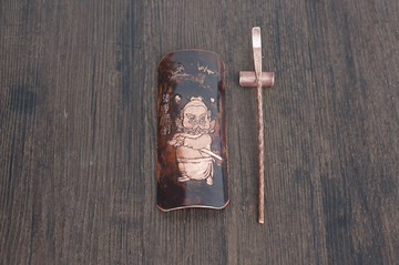 【溪山】鐘馗諸事順利紫銅茶則茶道