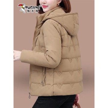 啄木鳥加絨棉衣女冬季2025新款羽絨棉服中年媽媽短款棉襖加厚外套
