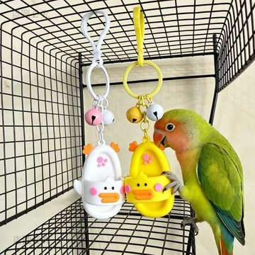 新品推薦🌟鸚鵡啃咬拖鞋鈴鐺玩具 虎皮玄鳳牡丹小太陽適用 攀爬啃磨牙鳥籠配件 互動玩耍 磨爪磨嘴 紓壓解悶 鳥類用品 2
