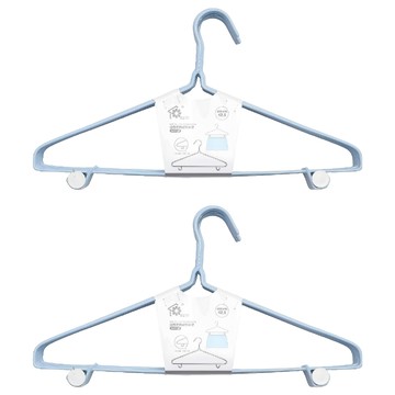 樂活屋 扭花帶鉤浸塑衣架 肩寬42.5cm PE+鐵絲材質 10個入  藍色  2組