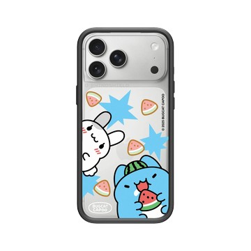 iPhone 17 Pro Max Mod NX -邊框背蓋組合 (相機按鈕) 黑 - 貓貓蟲咖波 Bugcat Capoo - 咖波的西瓜午後