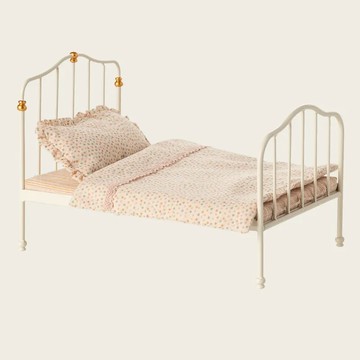 Maileg 老鼠Maileg 老鼠復古床-白色  娃娃屋配件