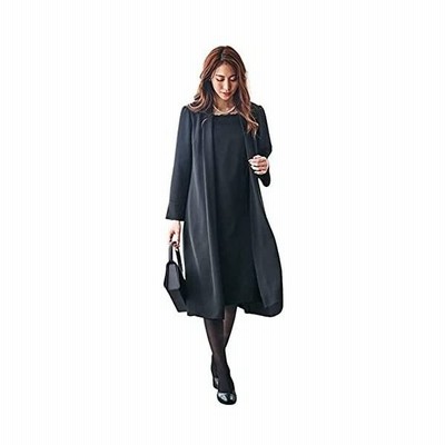 Nissen ニッセン 喪服 礼服 フォーマル ワンピース 洗える アンサンブル風 前開き ロング丈 レディース ブラック S 通販 Lineポイント最大get Lineショッピング