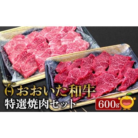 ふるさと納税 おおいた和牛 特選焼肉セット 600g(赤身焼肉300g  カルビ300g)牛肉 和牛 ブランド牛 赤身肉 カルビ 焼き肉 焼肉 バーベキュー 大.. 大分県津久見市