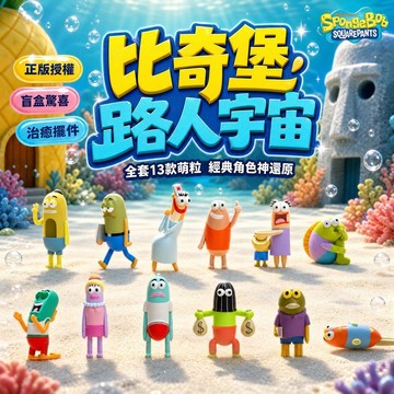 💕台灣出貨💕比奇堡的居民們盲盒 米粒黑帽魚 萌粒MINI盲盒 路人魚醜魚公仔 萌粒路人手辦 海綿寶寶周邊 擺件禮物