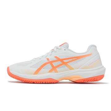 Asics 羽球鞋 Court Hunter FF 女鞋 白 橘 室內運動 羽排鞋 亞瑟士 1072A112100