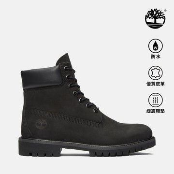 Timberland 男款黑色磨砂革防潑水六吋靴|10073001
