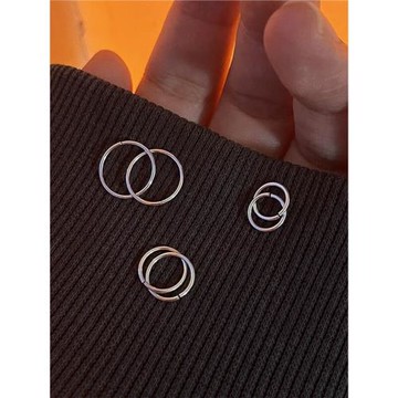 萬能搭小耳圈◆通體925純銀簡約百搭耳骨環 素圈光面圓形耳墜女