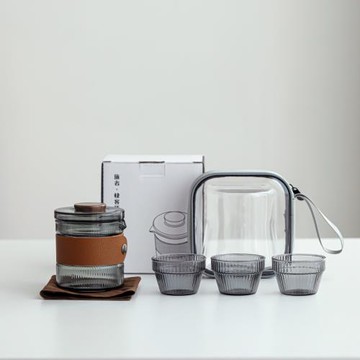 旅行茶具套裝2022新款便攜式快客杯一壺二杯收納包戶外露營泡茶器