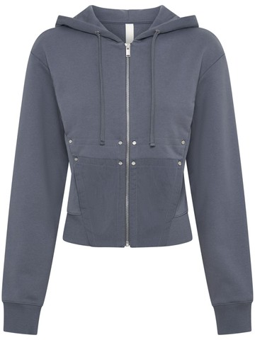 Dion Lee - corset-style cotton hoodie - women - Cotton - 10 - Grey