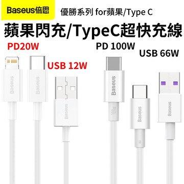 倍思優勝 手機充電線 蘋果 iphone 快充線 PD Type C 傳輸線 20W/100W USB手機數據線